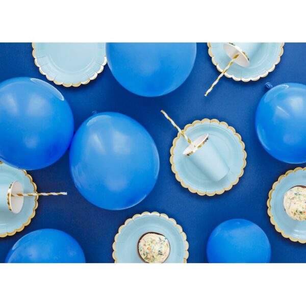 TPP16-001J Party Deco Papírové talíře - Vlnky - modrá/růžová 18 cm Modrá
