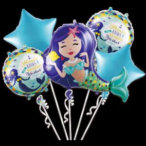 jx-885717 Godan Set fóliových balonů - Mermaid (5ks)