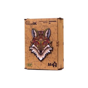 007137 3D dřevěné puzzle handmade - Červenooká liška A4