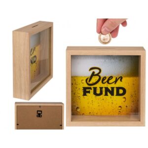 144455 Dřevěná pokladnička - Beer FUND