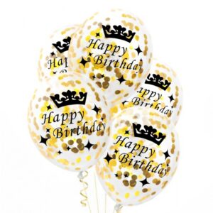 400115 GRABO Set balonů - "Happy Birthday" s korunkou - 30cm (3ks)