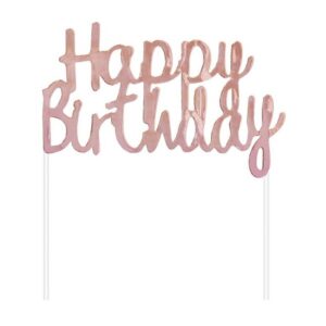 PF-DPHR Godan Papírový zápich na dort - "Happy Birthday" 14x11 cm Rúžove zlato