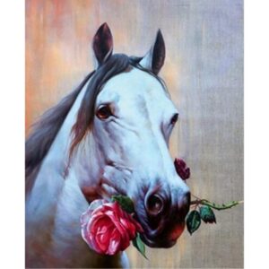 785428 NORIMPEX 5D Diamantová mozaika - Kůň s růží