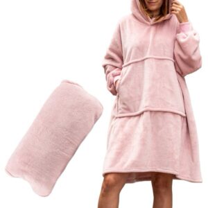 Bluzair - mikinová deka oversize - růžová