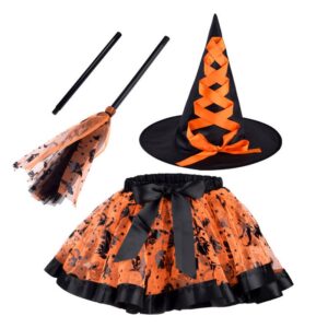 ZA4806 PO Halloweenský kostým - Čarodějnice (3-6 let) Oranžová