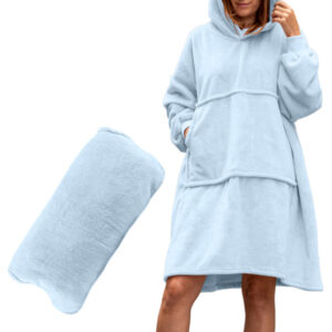 Bluzair - mikinová deka oversize - světle modrá