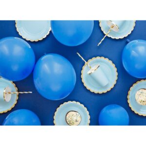KPP16-001J-EU1 Party Deco Sada papírových sklenic - Vlnky - 220ml (6ks) Modrá