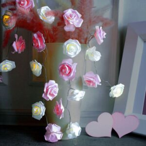 LED řetěz romantické růže 3 m