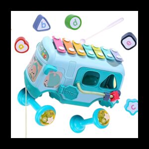1022-24N Multifunkční dětský autobus se xylofonem Modrá