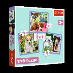 34854 Dětské puzzle - Sweet dogs - 3v1