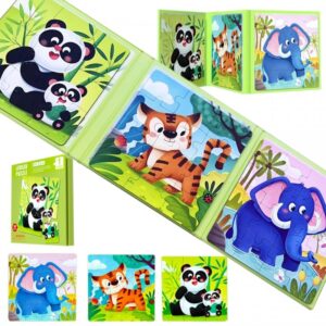 KZ0963 Dětská kniha - Magnetické puzzle - Zvířátka z džungle
