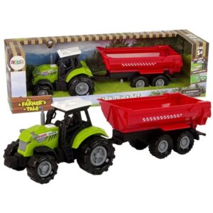 115392 Daffi Traktor s vyklápěcí vlečkou - Červený
