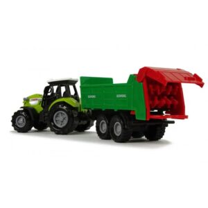 115408 Daffi Traktor s vyklápěcí vlečkou a drtičem - Zelený