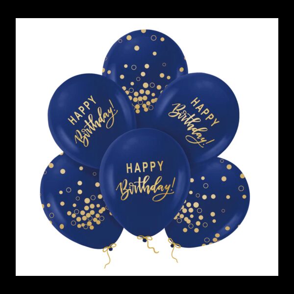 137000 PartyPal Set balónov Happy birthday - Dark Blue with Gold