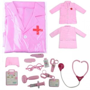 218-7R Dětský kostým lékařky s doplňky - růžový