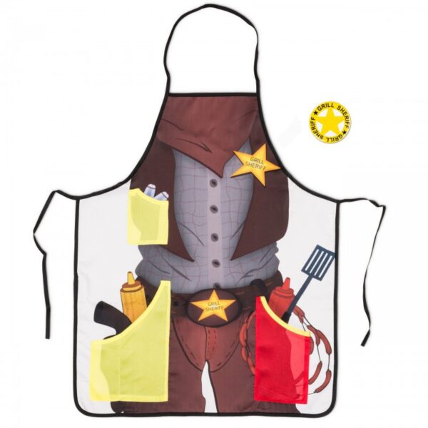 GAD02504 Grilovací zástěra s otvírákem - Grill Sheriff