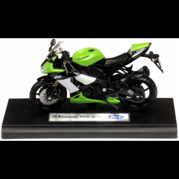 008690 Model motorky na podstavě - Welly 1:18 - Kawasaki Ninja ZX-10R (2009)