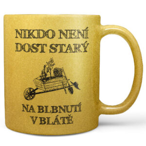 Hrnek Blbnutí v blátě – zlatý (Náplň hrníčku: Žádná)