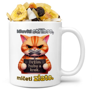 Hrnek Držím hubu (Náplň hrníčku: Tropická směs)