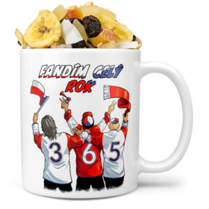 Hrnek Fandím celý rok (Náplň hrníčku: Tropická směs)