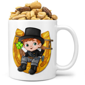 Hrnek Kominík pro štěstí (Náplň hrníčku: Směs slaných oříšků)