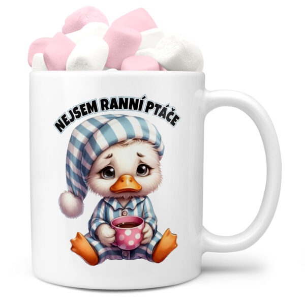 Hrnek Nejsem ranní ptáče (Náplň hrníčku: Marshmallow)