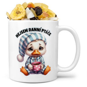 Hrnek Nejsem ranní ptáče (Náplň hrníčku: Tropická směs)