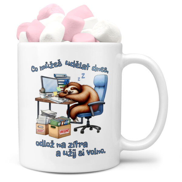 Hrnek Odlož na zítra (Náplň hrníčku: Marshmallow)