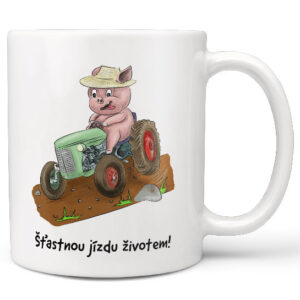 Hrnek Prasátko a traktor (Náplň hrníčku: Žádná)