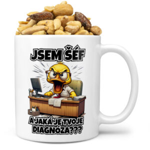 Hrnek Šéf - diagnóza (Náplň hrníčku: Směs slaných oříšků)