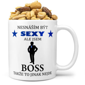 Hrnek Sexy boss (Náplň hrníčku: Směs slaných oříšků)