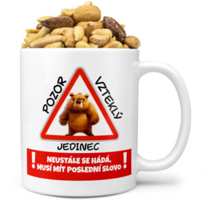 Hrnek Vzteklý jedinec (Náplň hrníčku: Směs slaných oříšků)