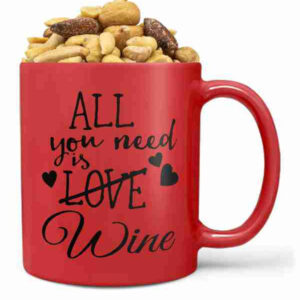 Hrnek Wine love (Náplň hrníčku: Směs slaných oříšků)