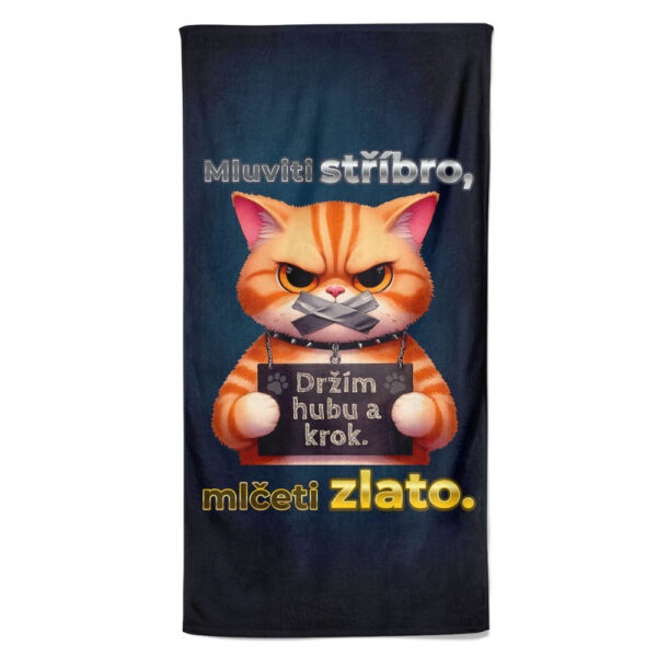 Osuška Držím hubu (Velikost osušky: 100x170cm)