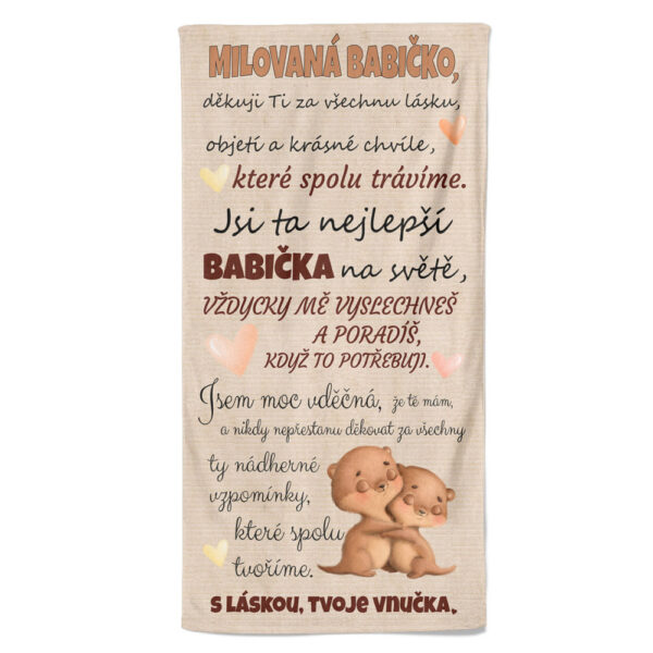 Osuška Milovaná babičko – vydry (Velikost osušky: 100x170cm)