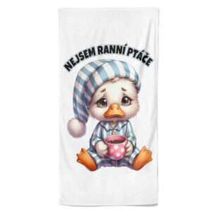 Osuška Nejsem ranní ptáče (Velikost osušky: 100x170cm)
