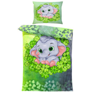 Povlečení Slůně a čtyřlístky (Rozměr : 1x150/200 + 1x60/50)