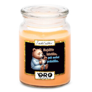 Svíčka Kávička pak prácička (Vůně svíčky: Tropické ovoce)