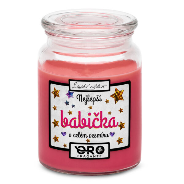 Svíčka Nejlepší babička ve vesmíru (Vůně svíčky: Višně v čokoládě)