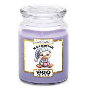 Svíčka Nejsem ranní ptáče (Vůně svíčky: Levandule)