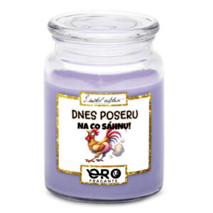 Svíčka Poseru na co sáhnu (Vůně svíčky: Levandule)