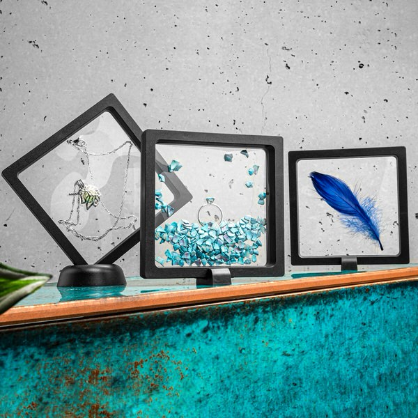 Rámečky na vzpomínkové předměty - černé (3 kusy)