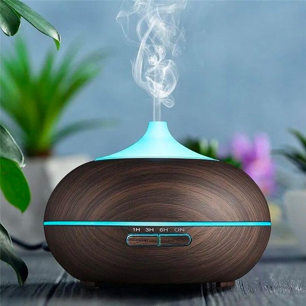 Ultrazvukový aroma difuzér s LED světlem - tmavé dřevo