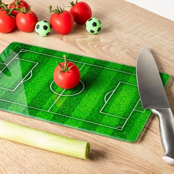 Skleněné krájecí prkénko fotbalové hřiště