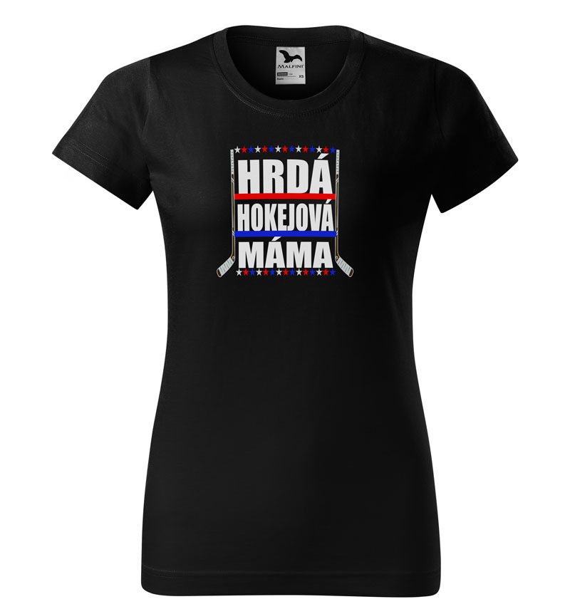 Tričko Hokejová máma (dámské) (Velikost: XL