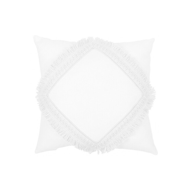 Dekorační polštář Boho s krajkou - Bílý