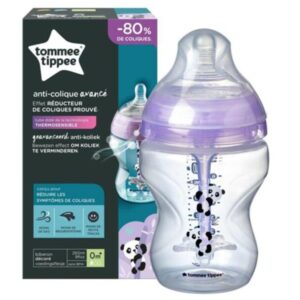 Kojenecká láhev Tommee Tippee s pandami purple 260 ml - 0M+