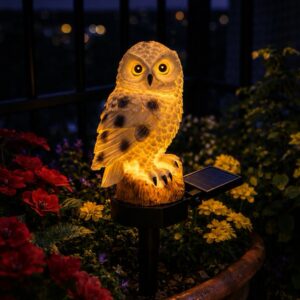 Zahradní solární lampa sova
