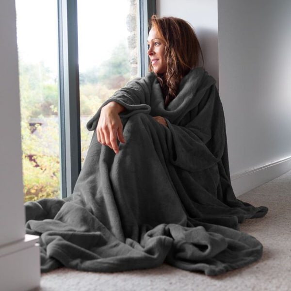 Deka s rukávy Snug-Rug Deluxe - tmavě šedá