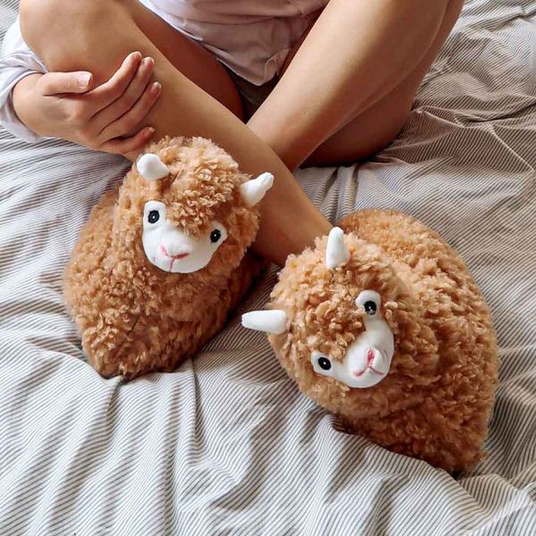 Pantofle lama alpaka